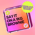 1kg Brownie with your edible message - SAME DAY DELIVERY