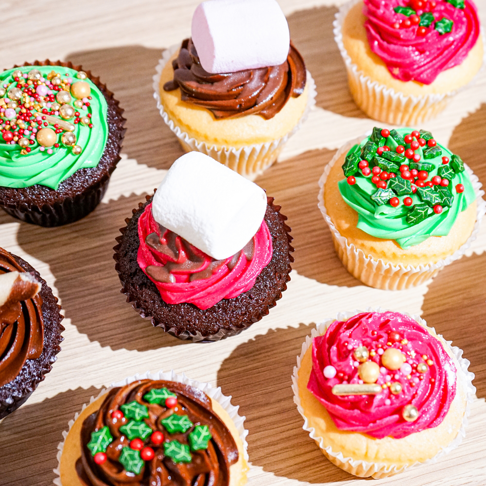 Happy Holidays Cupcakes Gift Box