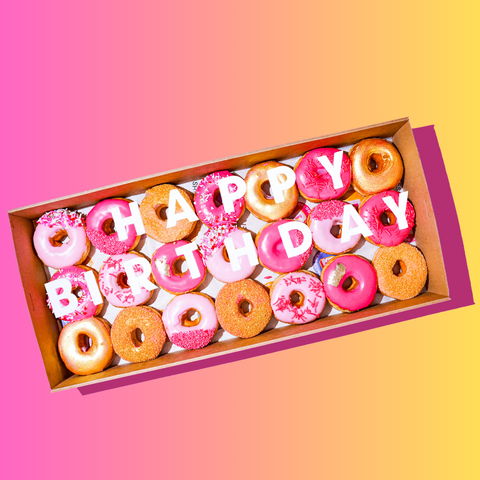 Happy Birthday Mini Donuts - Pretty in Pink