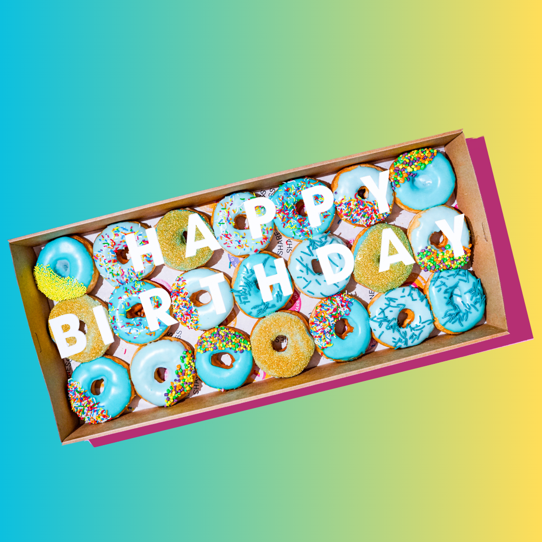 Happy Birthday Mini Donuts - Blissful Blue