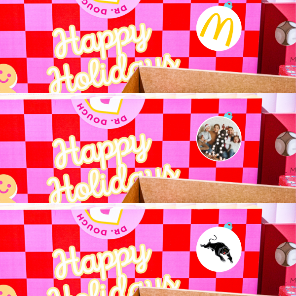 Happy Holidays Personalised Mini Donut Box