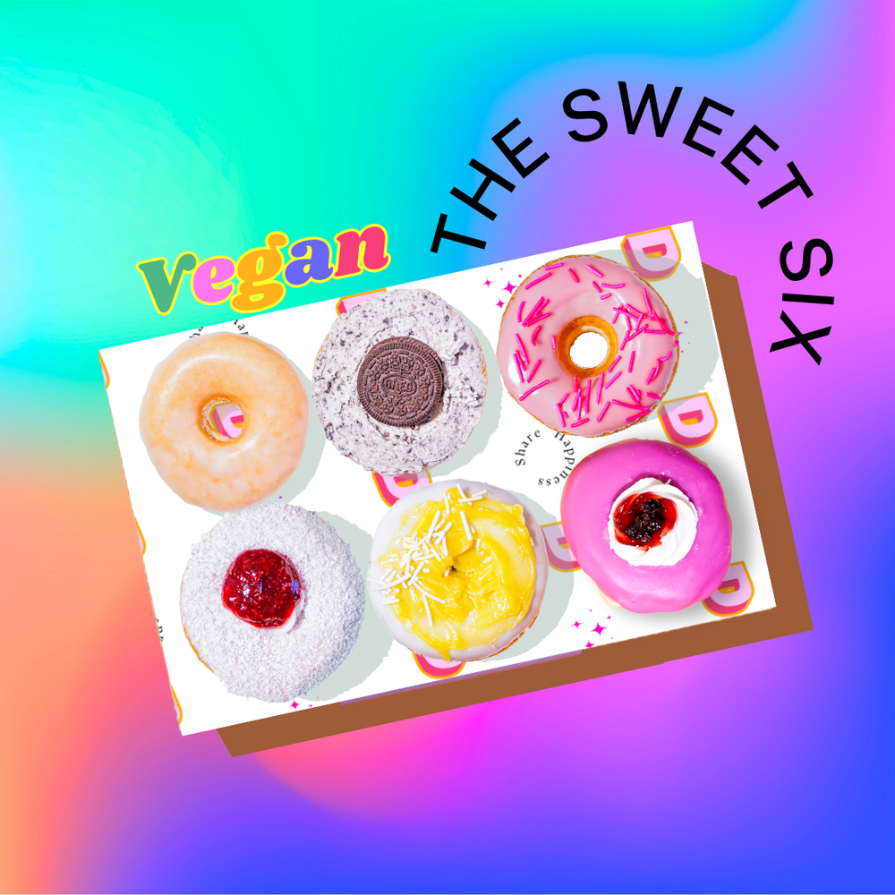 The Sweet VEGAN Six - Vegan Donut Box - SAME DAY DELIVERY