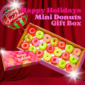 Happy Holidays Mini Donuts Gift Box