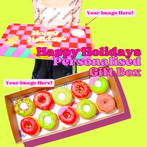 Happy Holidays Personalised Donut Box