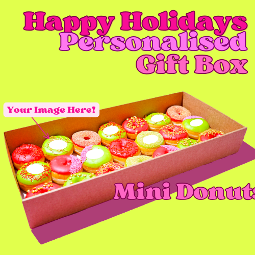 Happy Holidays Personalised Mini Donut Box