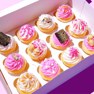 Pretty in Pink Dough-Luxe Cupcakes - SAME DAY DELIVERY
